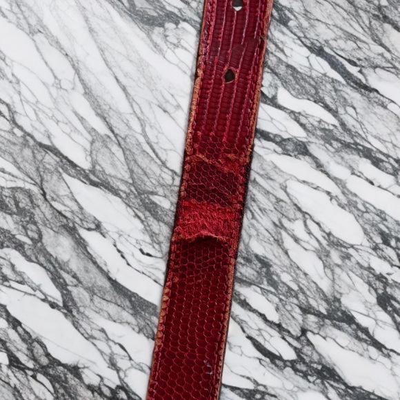 Vintage 1978 Barry Kieselstein-Cord Sterling Silver Buckle Red Leather Belt USA main image 10
